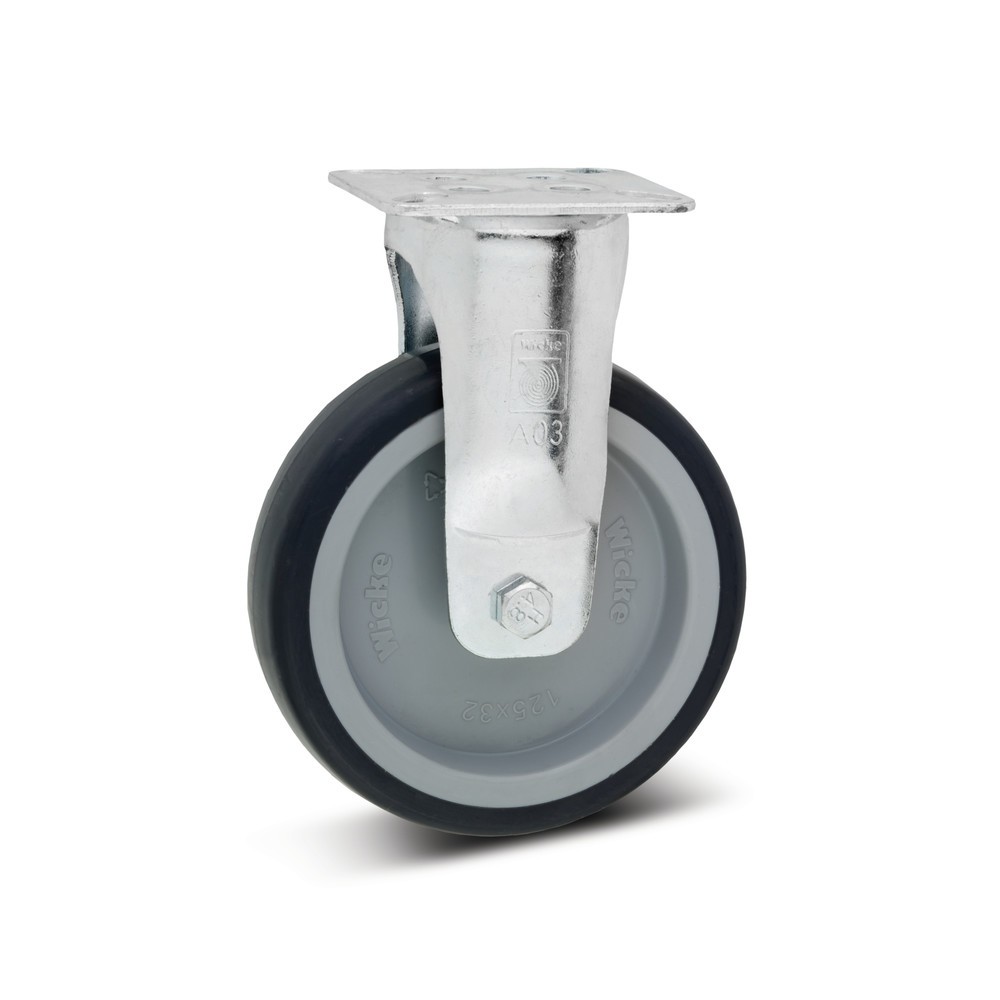 Illustration du produit: Roue d’appareil Wicke en TPU, roue fixe, ne laisse pas de traces, grille de protection, Ø x largeur 75 x 30 mm, capacité de charge 75 kg