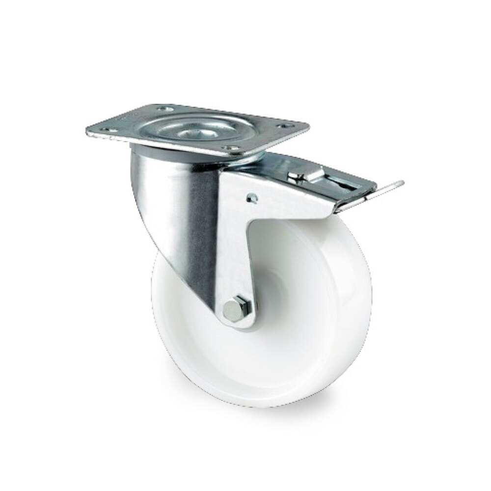 Illustration du produit: Roue directrice TENTE polyamide, palier lisse, dispositif d'arrêt total, protection du palier pivotant, Ø x largeur 80 x 50 mm, capacité de charge 200 kg