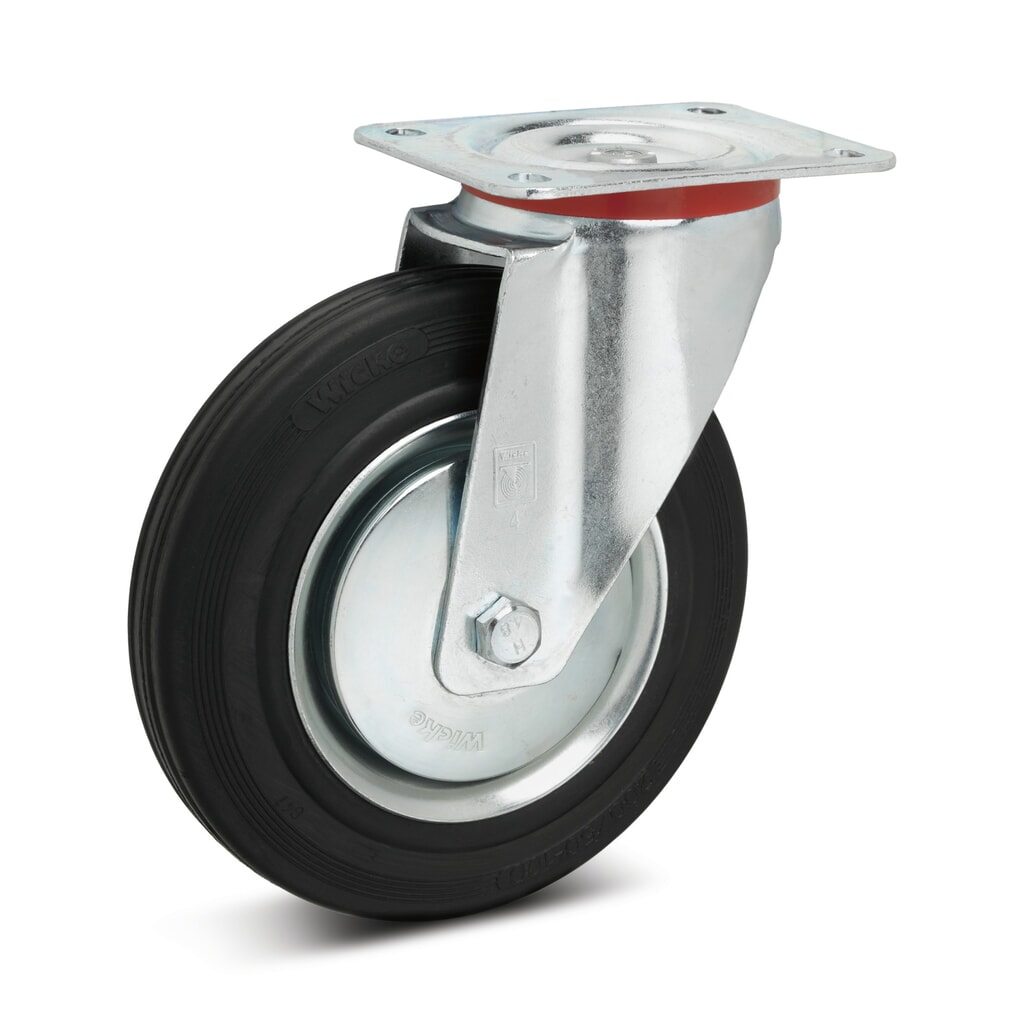 Illustration du produit: Roue directrice Wicke en caoutchouc plein, Ø x largeur 80 x 25 mm, capacité de charge 50 kg