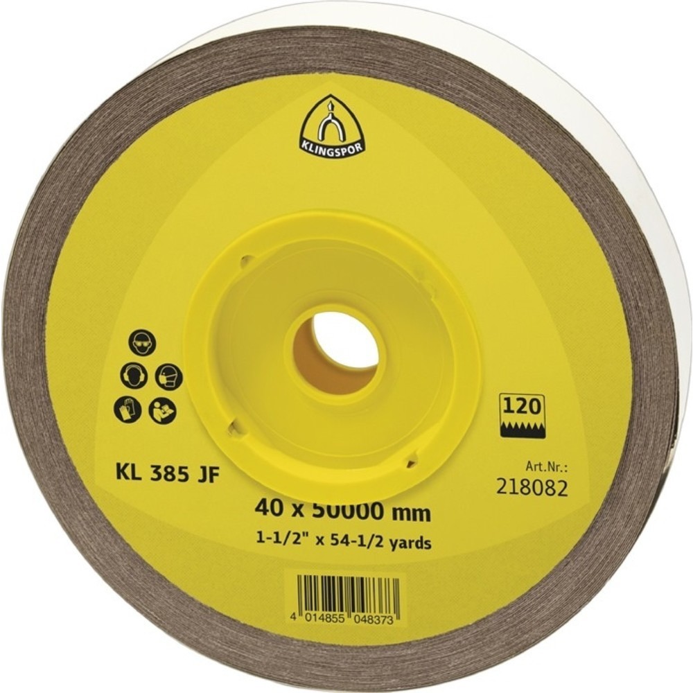 Illustration du produit: Rouleau de tissu abrasif KL 385 JF 40 mm granulation 100 pour métal corindon KLI
