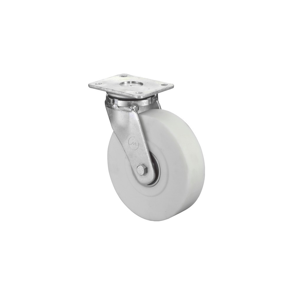 Illustration du produit: Roulette pour charges lourdes en polyamide, roue directrice, roulement à billes, plaque Ø x largeur 100 x 55 mm, capacité de charge 900 kg