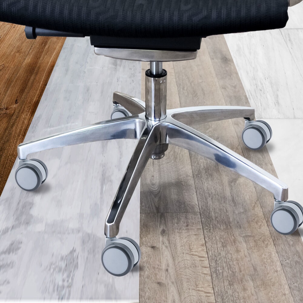 N° de l'image du produit 4 : 5x roulettes pour sols durs hjh OFFICE ROLO MOVE 60 No Noise 11mm / 60mm (lot de 5) roulettes de chaise de bureau, blanc/gris