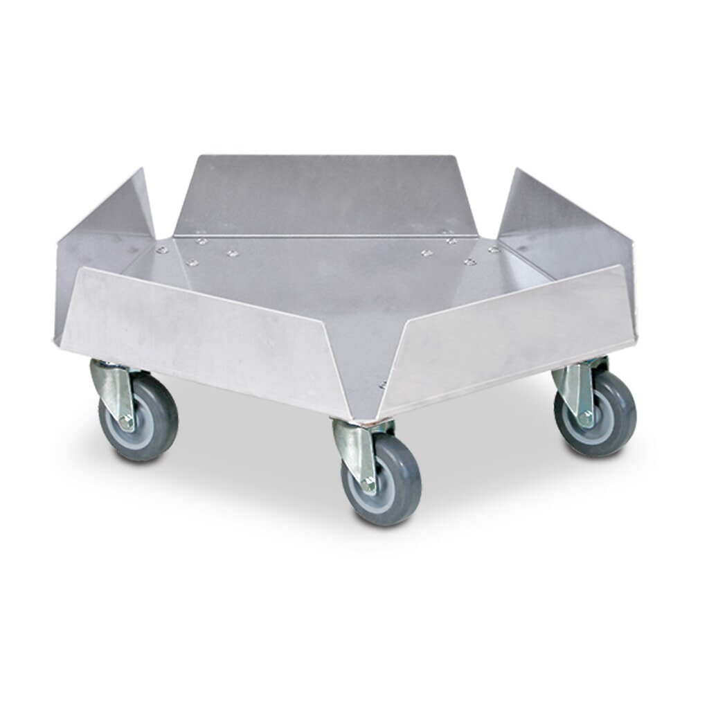 Rouleur de transport pour poubelles rondes jusqu'à 100 litres, capacité de charge 250 kg, aluminium Illustration du produit: Rouleur de transport pour poubelles rondes jusqu'à 100 litres, capacité de charge 250 kg, aluminium