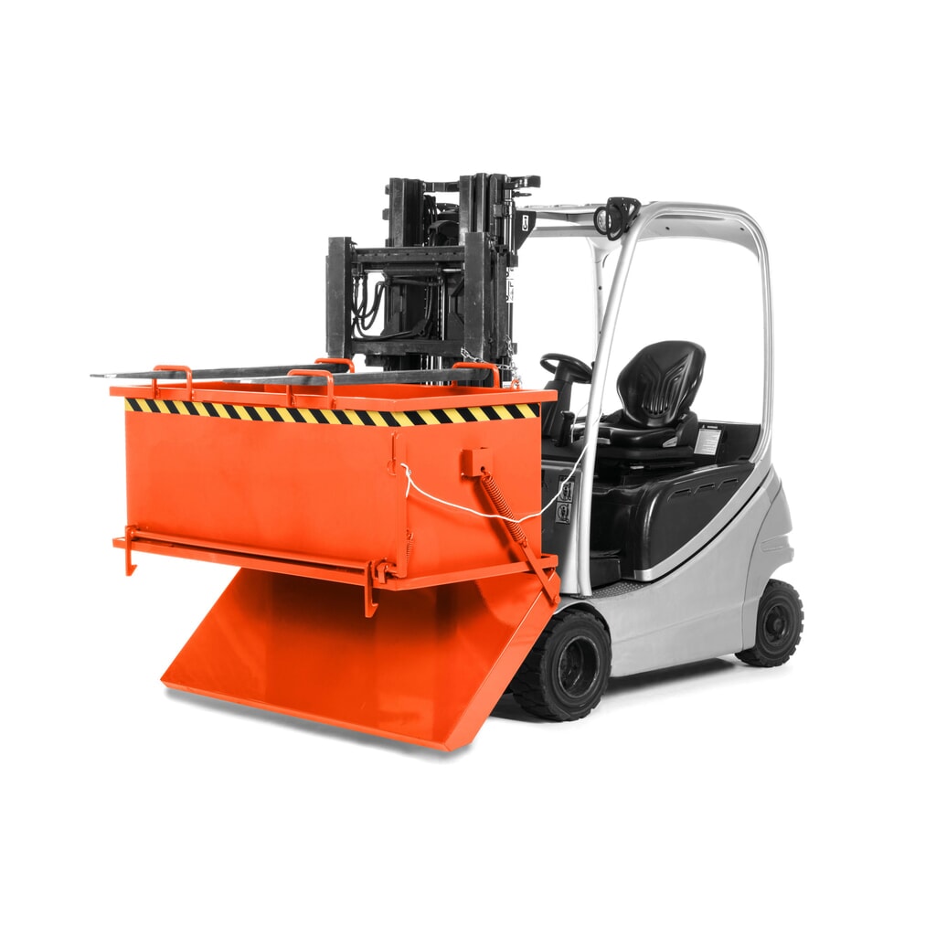 RR-Industrietechnik® Benne à fond basculant type RKB, volume 0,5 m³, RAL 2004 orangé pur N° de l'image du produit 2 : RR-Industrietechnik® Benne à fond basculant type RKB, volume 0,5 m³, RAL 2004 orangé pur