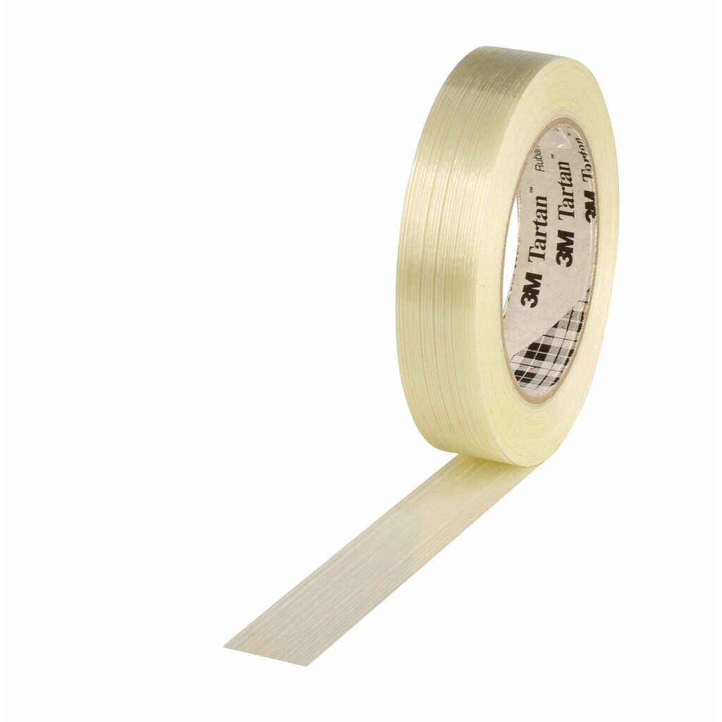 Ruban filament pour emballage de Marchandise dangereuses, renforcé longitudinalement, lxl 25 mm x 50 par mètre, 12 pces/unité de vente Illustration du produit: Ruban filament pour emballage de Marchandise dangereuses, renforcé longitudinalement, lxl 25 mm x 50 par mètre, 12 pces/unité de vente