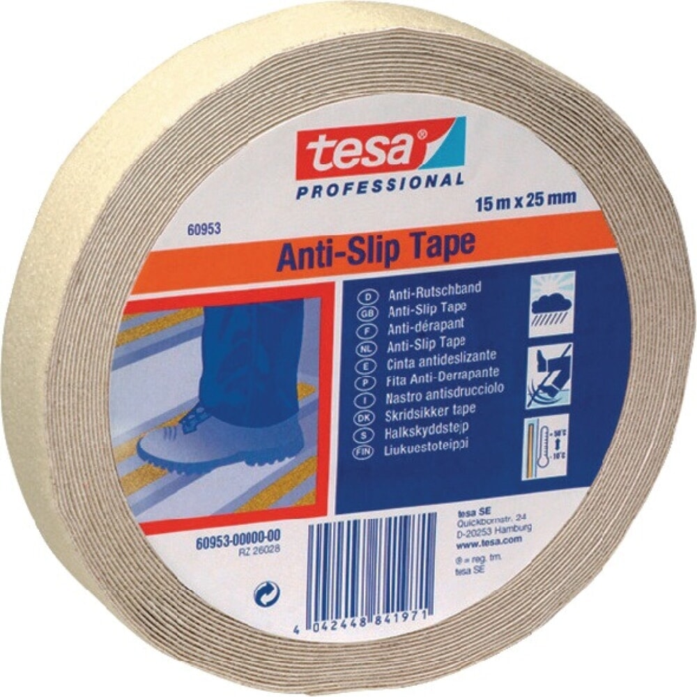 N° de l'image du produit 1 : Ruban adhésif antidérapant 60953 beige phosphorescent L. 15 m, l. 25 mm rouleau