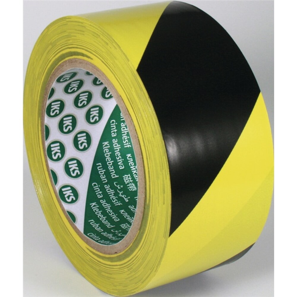N° de l'image du produit 2 : Ruban de marquage de sol F33 PVC noir/jaune longueur 33 m largeur 50 mm rouleau