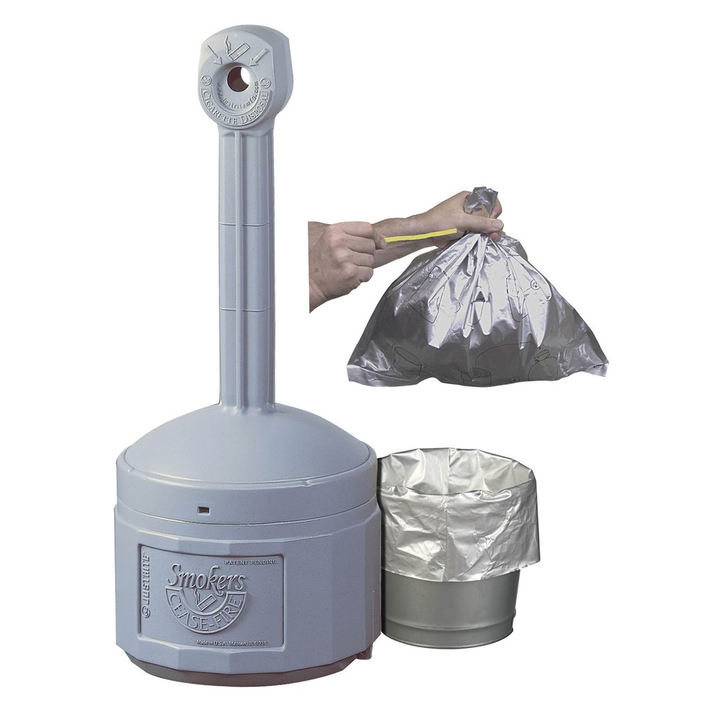 N° de l'image du produit 4 : Sacs poubelle pour cendrier sur pied de sécurité Justrite®, revêtement alu, paquet de 10