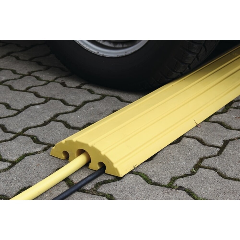 N° de l'image du produit 2 : Schlauch- und Kabelbrücke, Vollgummi gelb, L1200xB210xH65mm