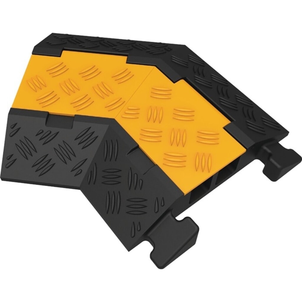 Schlauch- und Kabelbrücke, Gummi schwarz/gelb, H45mm, rechts Illustration du produit: Schlauch- und Kabelbrücke, Gummi schwarz/gelb, H45mm, rechts