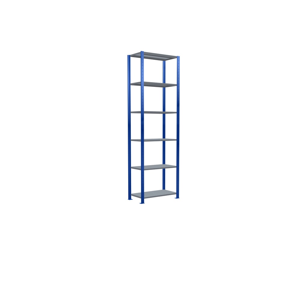 SCHULTE Rayonnage à tablettes, bleu gentiane / galvanisé, charge par tablette 150 kg, HxlxP 2 500 x 810 x 436 mm N° de l'image du produit 2 : SCHULTE Rayonnage à tablettes, bleu gentiane / galvanisé, charge par tablette 150 kg, HxlxP 2 500 x 810 x 436 mm