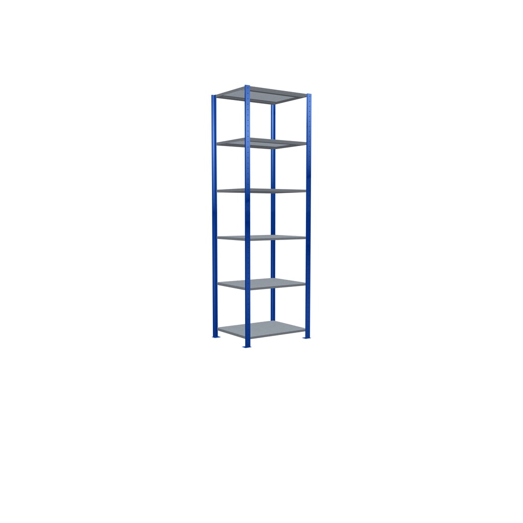 SCHULTE Rayonnage à tablettes, bleu gentiane / galvanisé, charge par tablette 150 kg, HxlxP 2 500 x 810 x 636 mm N° de l'image du produit 2 : SCHULTE Rayonnage à tablettes, bleu gentiane / galvanisé, charge par tablette 150 kg, HxlxP 2 500 x 810 x 636 mm