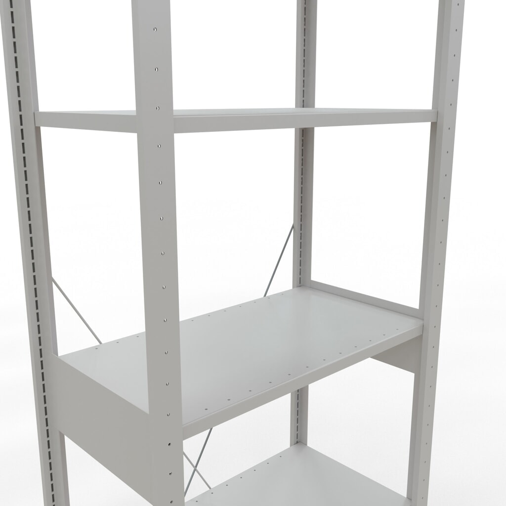 N° de l'image du produit 5 : SCHULTE Rayonnage à tablettes gris clair, charge par tablette 150 kg, HxlxP 2 500 x 810 x 436 mm