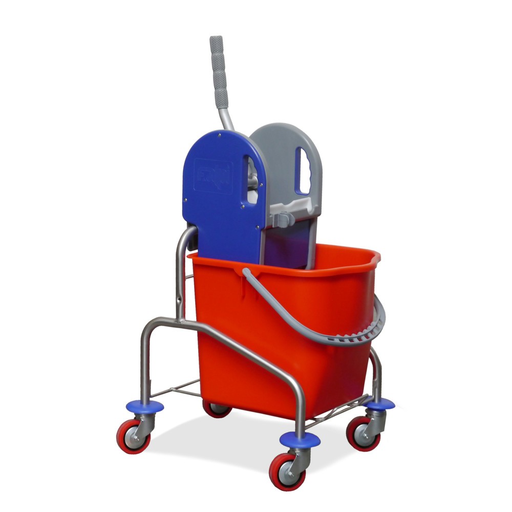 Illustration du produit: Seau simple sur roulettes acier inoxydable I, 1x 25 litres, presse à serpillière