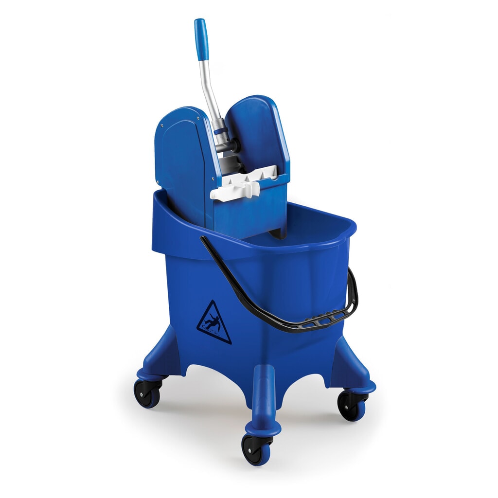 Seau simple sur roulettes Poly I, 1x 30 litres, presse à serpillière Illustration du produit: Seau simple sur roulettes Poly I, 1x 30 litres, presse à serpillière