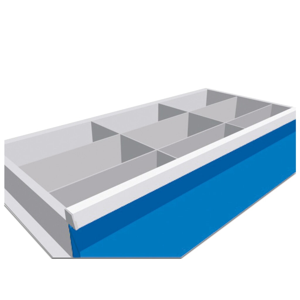 Illustration du produit: Séparation en métal Bedrunka+Hirth pour servante d'atelier Maxmobile, 2 rails de compartiment central, pour une hauteur de façade de 100 mm