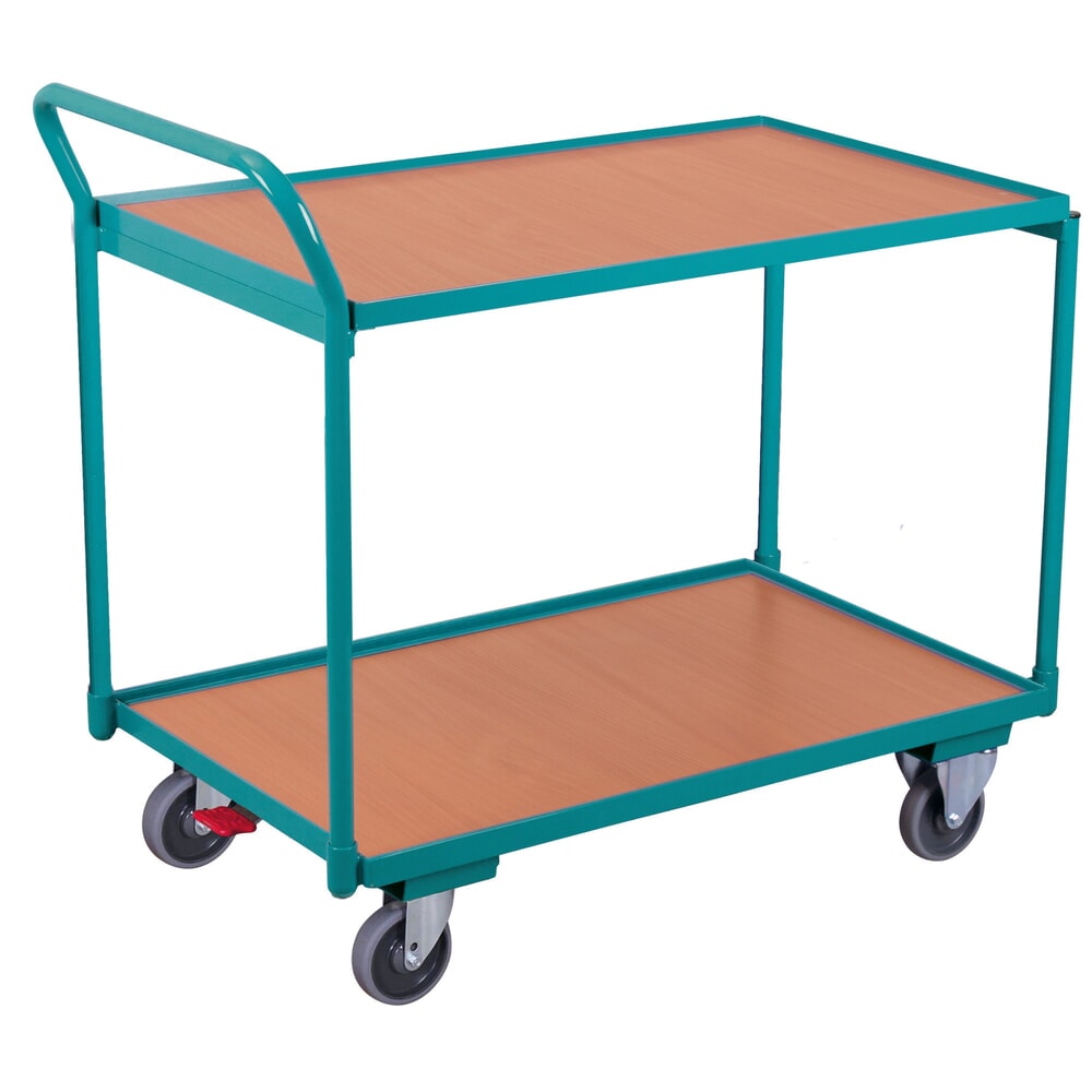 N° de l'image du produit 1 : Servante Ameise®, arceau haut, 2 plateaux de 850 x 500 mm