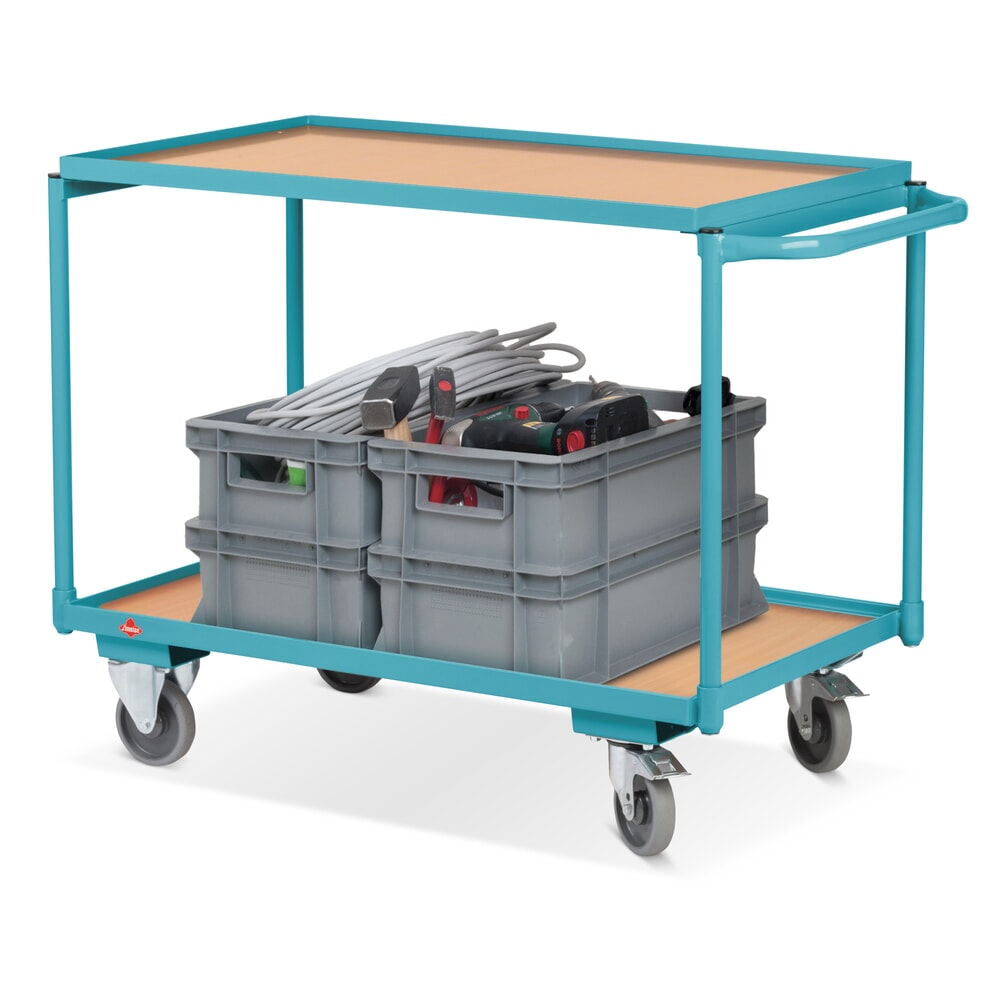 N° de l'image du produit 3 : Servante Ameise®, poignée horizontale, 2 étagères de 850 x 500 mm, capacité de charge 250 kg