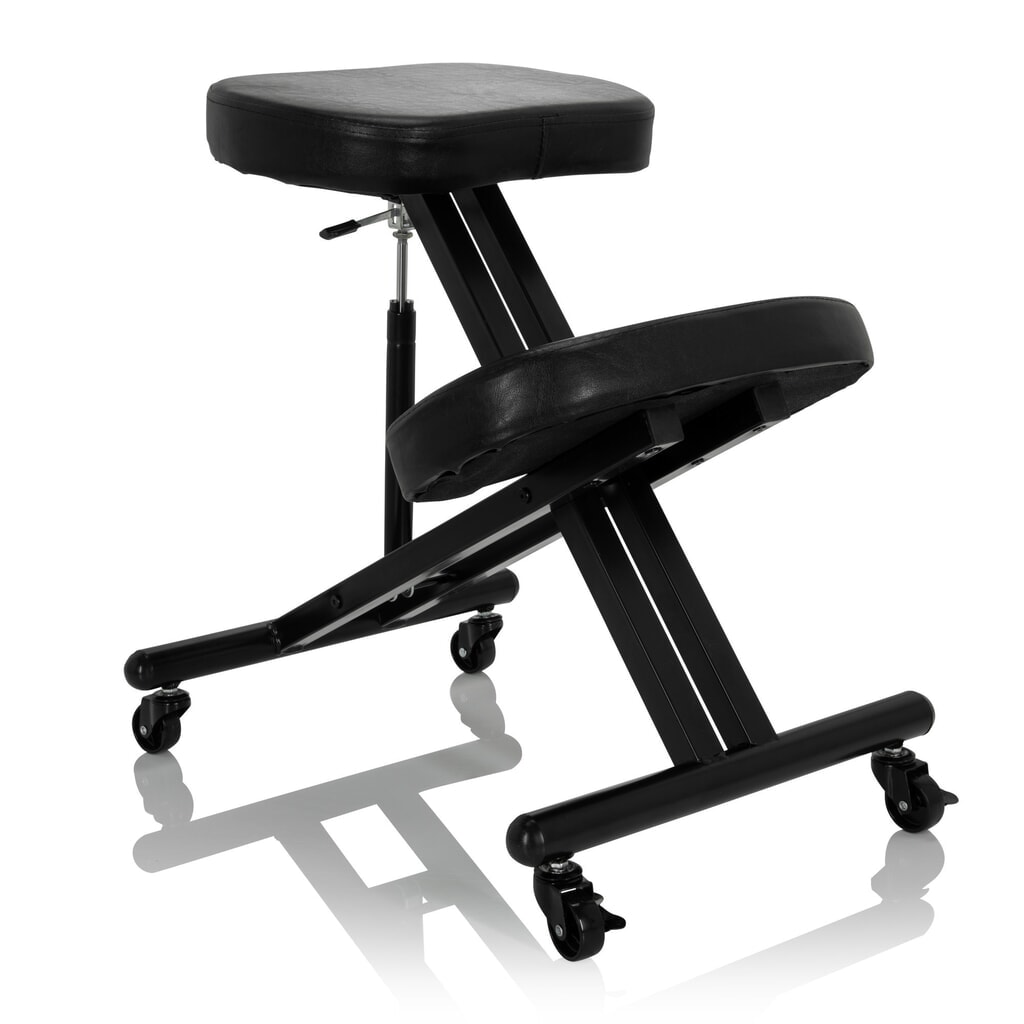 Siège assis à genoux / tabouret assis à genoux hjh OFFICE ORTHONI similicuir, noir N° de l'image du produit 2 : Siège assis à genoux / tabouret assis à genoux hjh OFFICE ORTHONI similicuir, noir