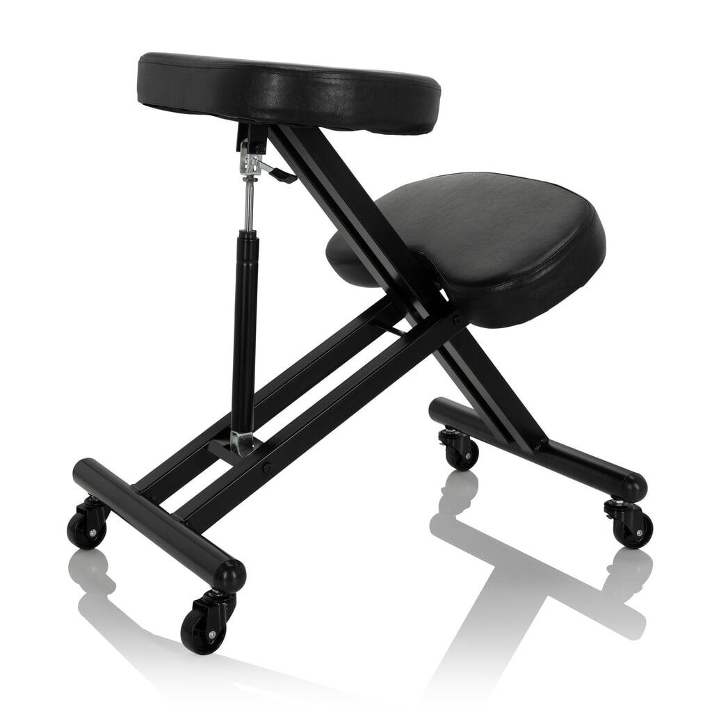 Siège assis à genoux / tabouret assis à genoux hjh OFFICE ORTHONI similicuir, noir N° de l'image du produit 4 : Siège assis à genoux / tabouret assis à genoux hjh OFFICE ORTHONI similicuir, noir