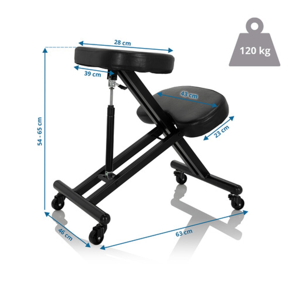 Siège assis à genoux / tabouret assis à genoux hjh OFFICE ORTHONI similicuir, noir N° de l'image du produit 11 : Siège assis à genoux / tabouret assis à genoux hjh OFFICE ORTHONI similicuir, noir