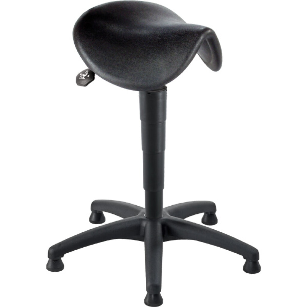 Illustration du produit: Siège assis-debout, assise-selle inclinable, hauteur d’assise 600 à 860 mm, patins