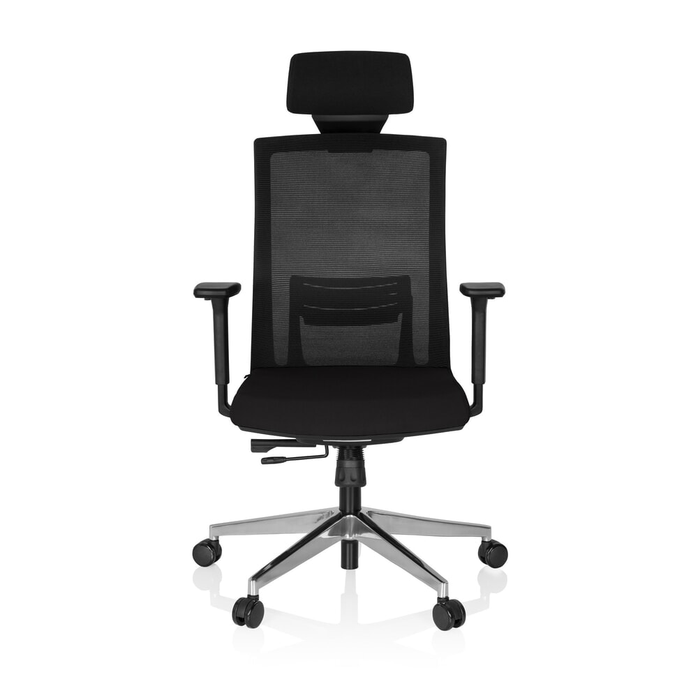 N° de l'image du produit 1 : Siège de bureau / fauteuil de direction hjh OFFICE CAPTIVA tissu/maille, noir