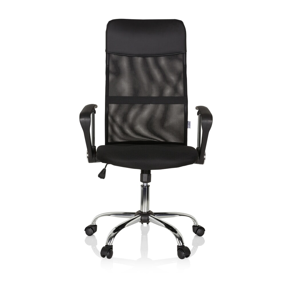 N° de l'image du produit 1 : Siège de bureau / fauteuil de direction hjh OFFICE PURE NET, similicuir/maille, noir
