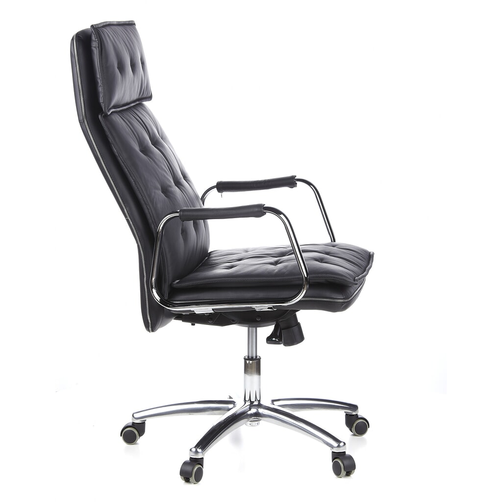 Siège de bureau / fauteuil de direction hjh OFFICE VILLA 20 cuir, noir N° de l'image du produit 5 : Siège de bureau / fauteuil de direction hjh OFFICE VILLA 20 cuir, noir