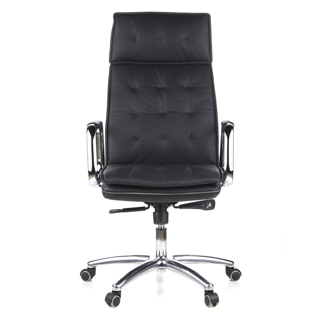 Siège de bureau / fauteuil de direction hjh OFFICE VILLA 20 cuir, noir N° de l'image du produit 1 : Siège de bureau / fauteuil de direction hjh OFFICE VILLA 20 cuir, noir