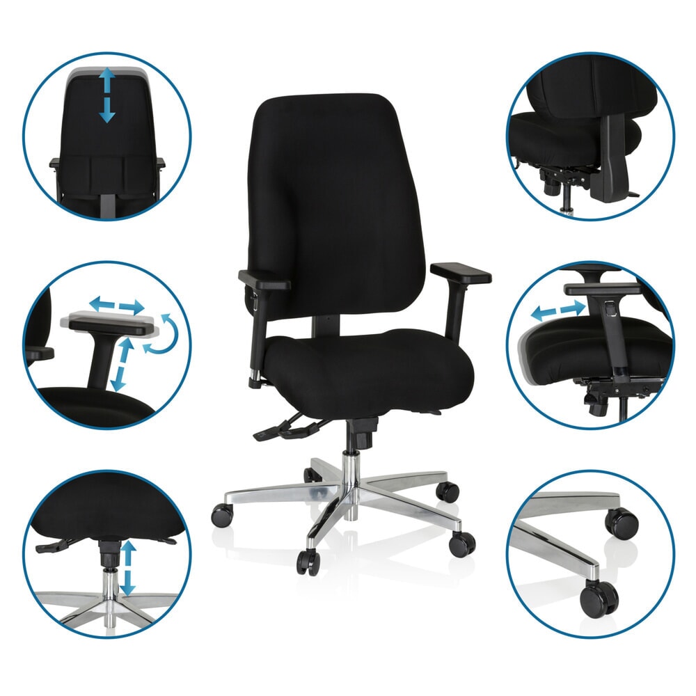N° de l'image du produit 4 : Chaise de bureau / fauteuil de direction hjh OFFICE ZENIT COMFORT, noir