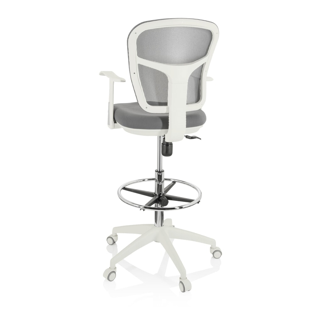 N° de l'image du produit 10 : Chaise de travail / siège de comptoir hjh OFFICE TOP WORK 108 W maille / tissu, gris