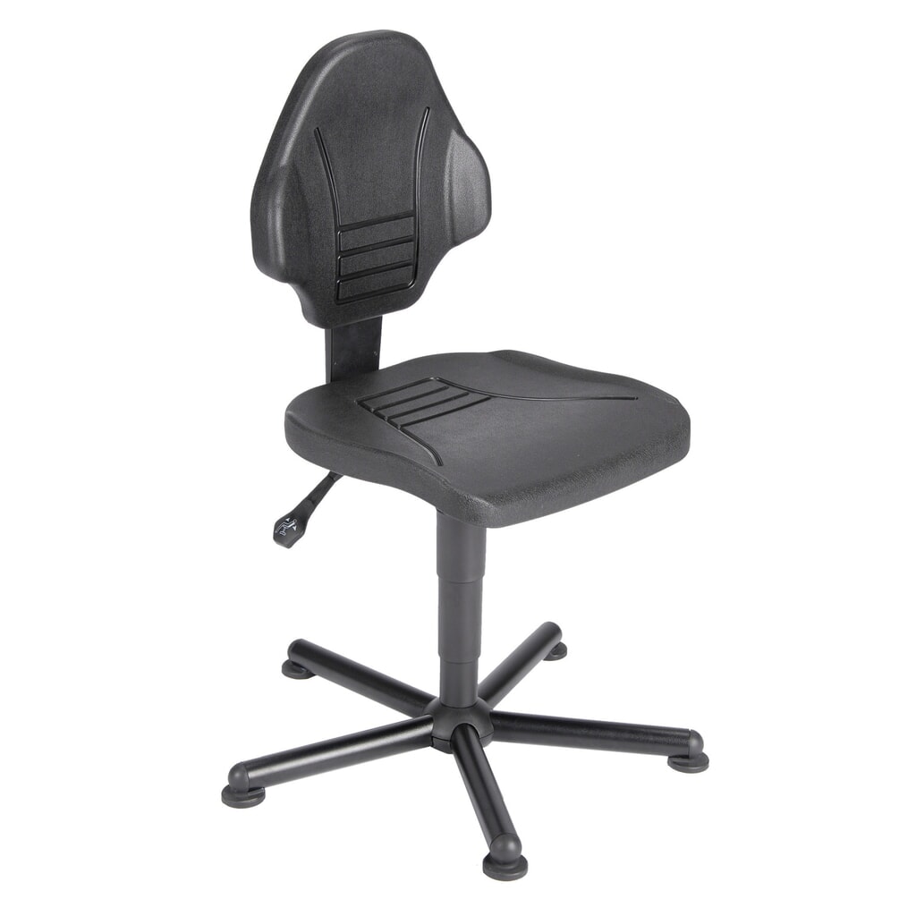 Illustration du produit: Siège de travail pivotant Assistant, hauteur d'assise 490 à 630 mm, base en acier, patins