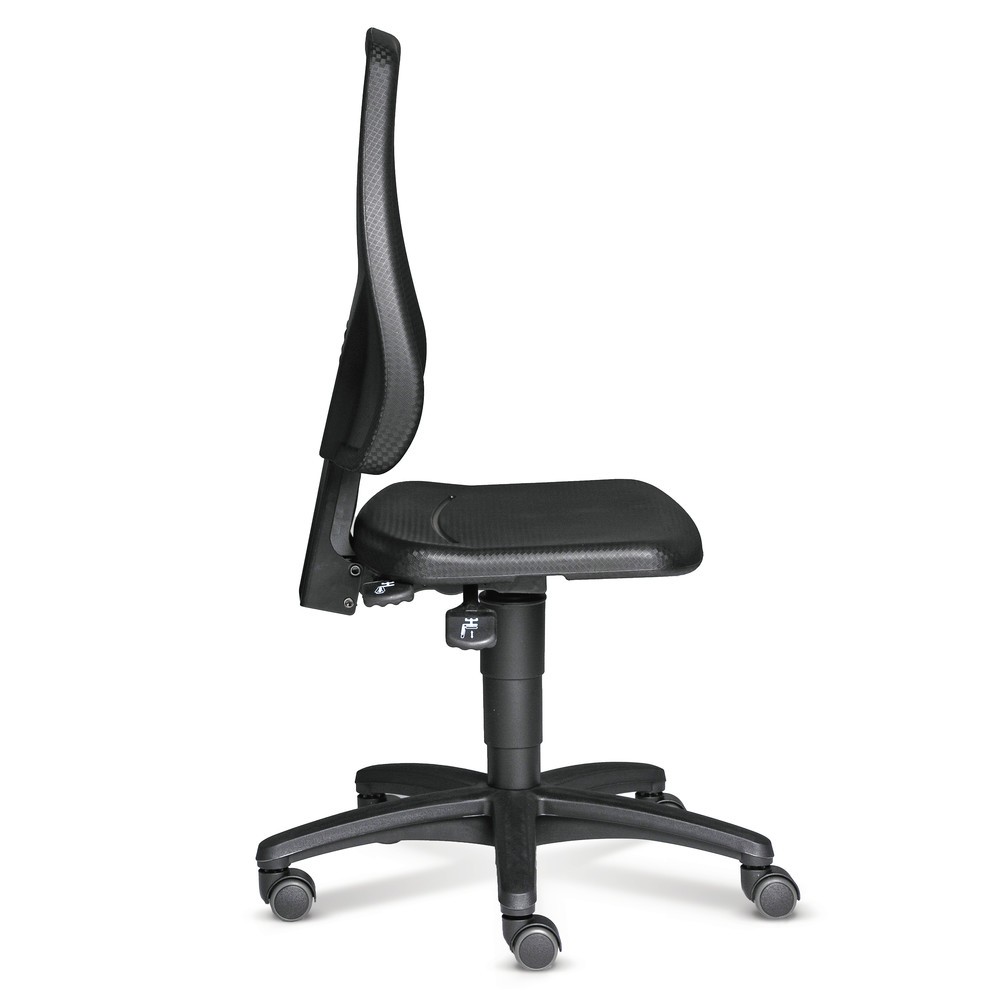 N° de l'image du produit 2 : Siège de travail pivotant bimos SoftTouch, dossier haut et ergonomique, hauteur d’assise 440-620 mm, patins de sol, noir