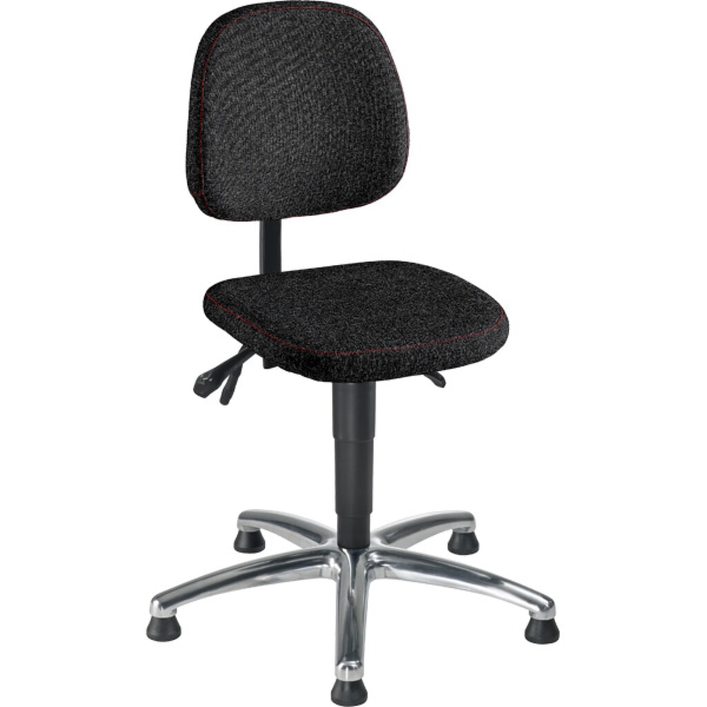 Illustration du produit: Siège de travail pivotant Chrom, revêtement tissu, hauteur d'assise 480 à 630 mm, base en acier chromé, patins