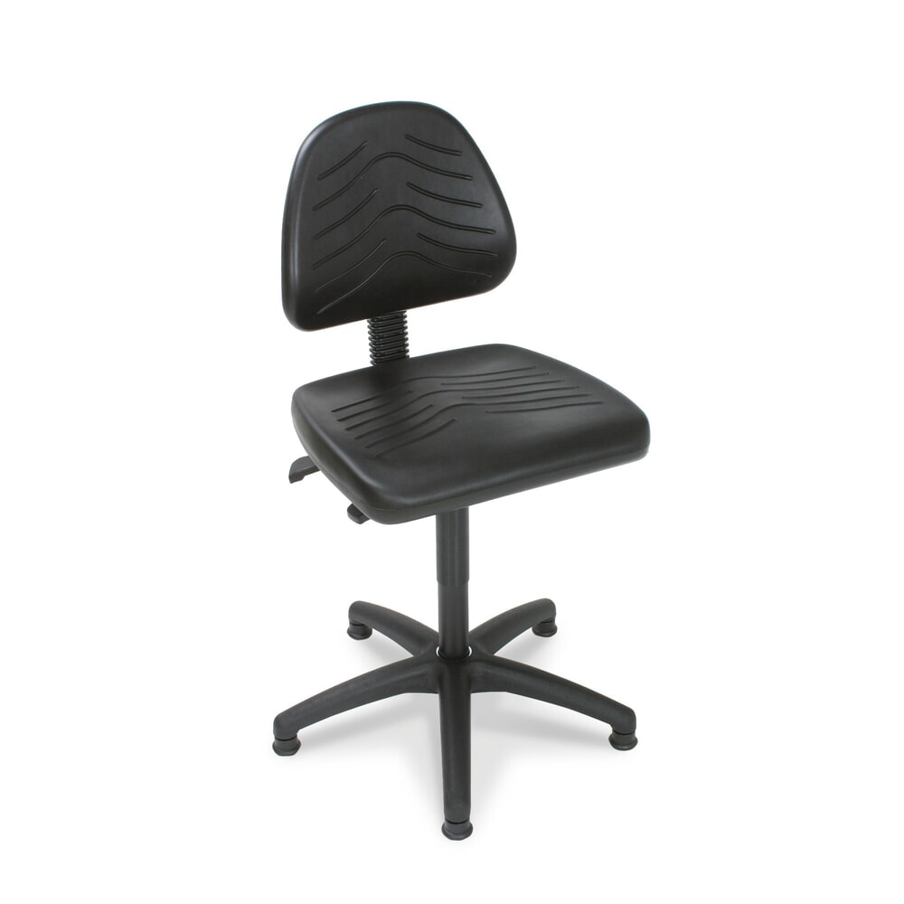 N° de l'image du produit 1 : Chaise de travail pivotante Universal, hauteur d’assise 450-640 mm, base plastique, patins, similicuir, noire