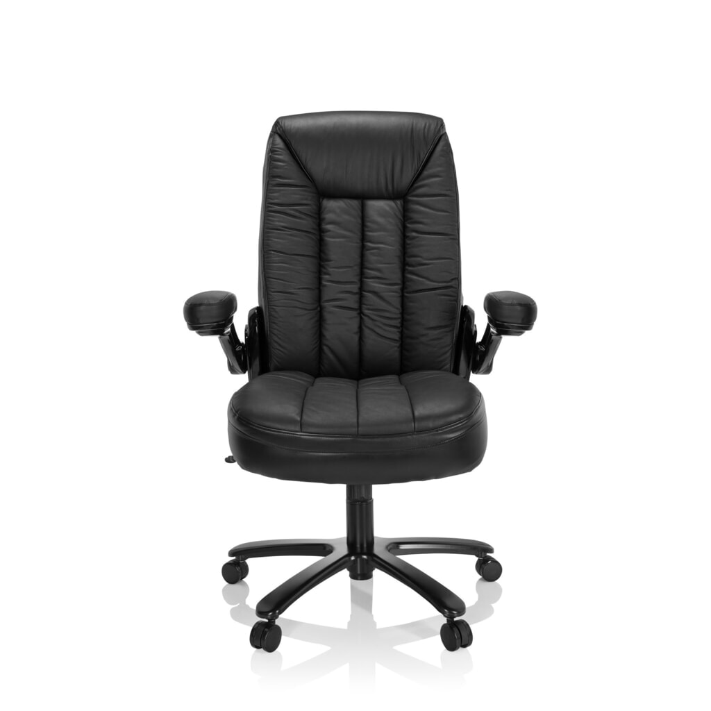 N° de l'image du produit 1 : Siège pour personne forte / siège de bureau hjh OFFICE INSTRUCTOR III XXL cuir, noir