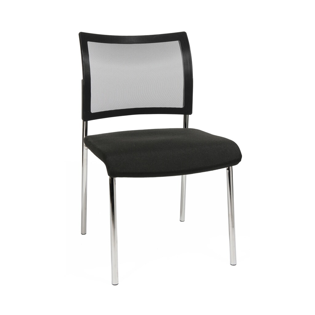 N° de l'image du produit 1 : Siège visiteur Topstar® Classic avec dossier résille + piètement 4 pieds, noir