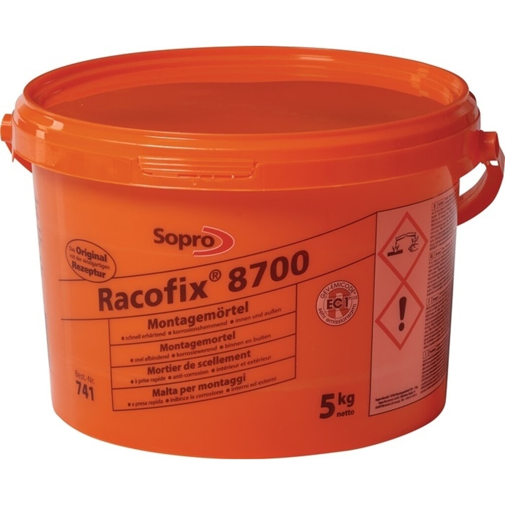 Illustration du produit: SOPRO Mortier de montage Racofix® 8700, 1:3 parts de volume (eau / mortier) 5 kg, seau