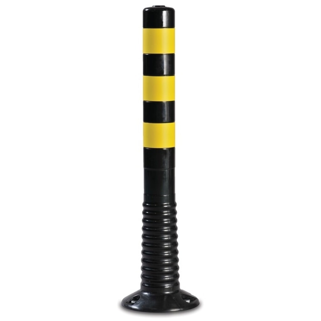 Sperrpfosten, zum Aufschrauben m.Befestigungsmaterial, PU schwarz/gelb Ø 80 mm, Höhe über Flur 750 mm Illustration du produit: Sperrpfosten, zum Aufschrauben m.Befestigungsmaterial, PU schwarz/gelb Ø 80 mm, Höhe über Flur 750 mm