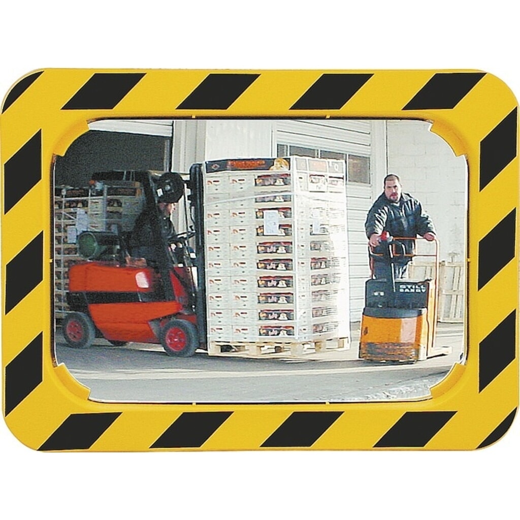 Illustration du produit: Miroir de sécurité/circulation SPL, pour 2 directions, H 400 x l 600 mm plastique, jaune/noir, 9 m