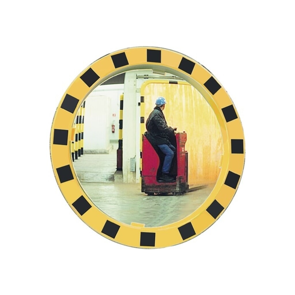 Miroir de sécurité/circulation SPL, pour 2 directions, d. 600 mm plastique, jaune/noir, 11 m Illustration du produit: Miroir de sécurité/circulation SPL, pour 2 directions, d. 600 mm plastique, jaune/noir, 11 m