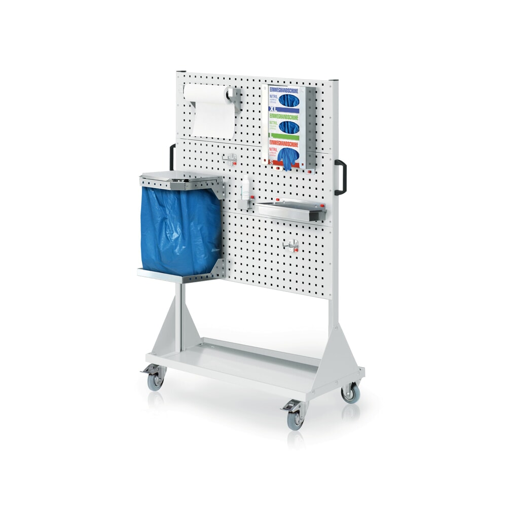 Illustration du produit: Kappes RasterPlan® Station d’hygiène, cloison mobile, 3 plaques perforées, HxlxP 1 580 x 1 000 x 500 mm, modèle 2