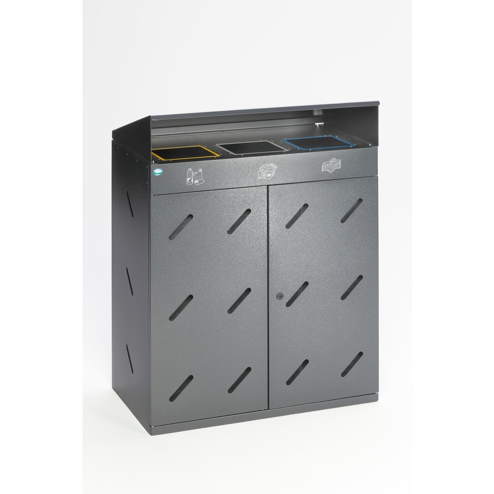 Illustration du produit: Station de tri VAR® WS 89, ouvertures d'insertion, 3x 100 litres, argent antique