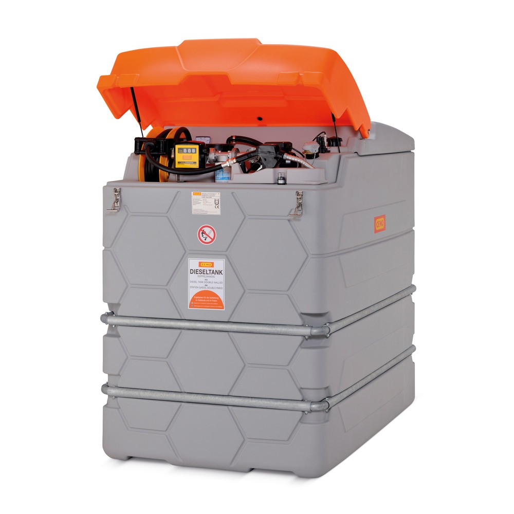 Illustration du produit: Station ravitailleuse CEMO CUBE Outdoor Premium pour le diesel, 2 500 litres
