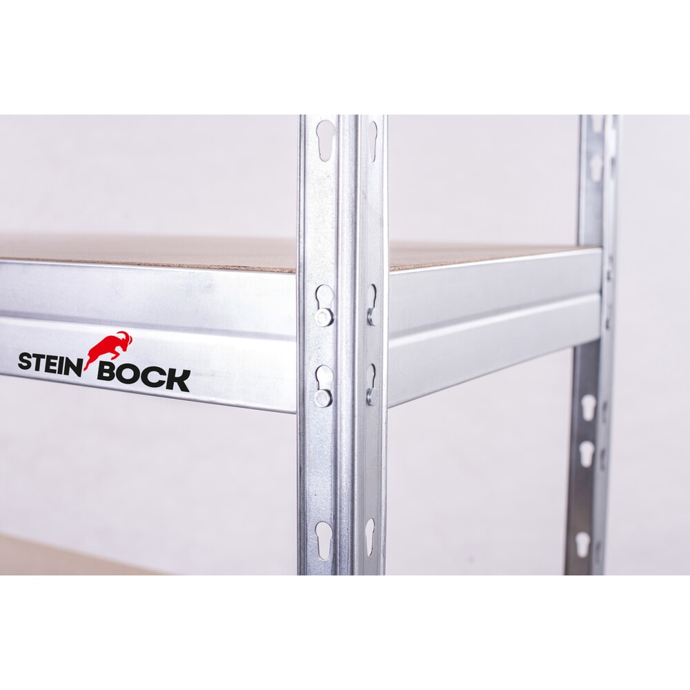 N° de l'image du produit 5 : Steinbock® Rayonnage à tablettes Rivet 1 galvanisé, charge par tablette 250 kg, HxlxP 1 800 x 900 x 450 mm