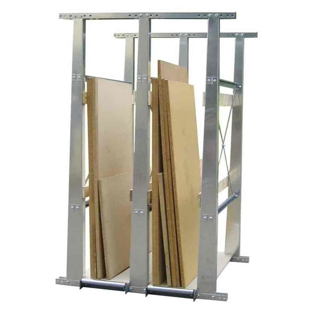 Stockage vertical de panneaux VLP, module de base, HxlxP 2 400 x 1 560 x 2 000 mm, 2 compartiments Illustration du produit: Stockage vertical de panneaux VLP, module de base, HxlxP 2 400 x 1 560 x 2 000 mm, 2 compartiments