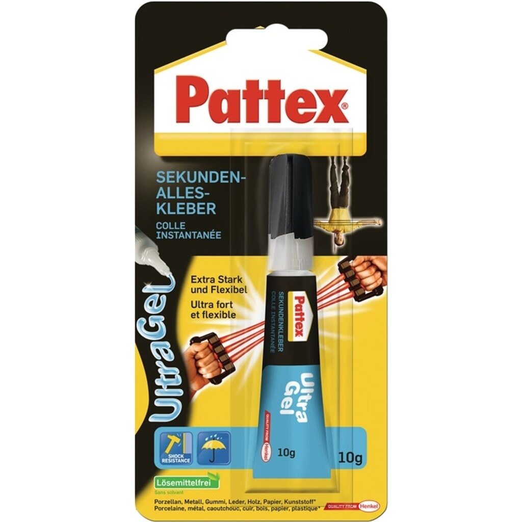 Colle instantanée Ultra Gel 10 g incolore tube PATTEX Illustration du produit: Colle instantanée Ultra Gel 10 g incolore tube PATTEX