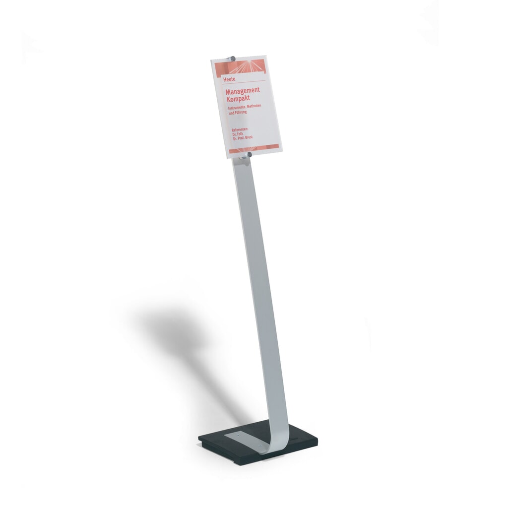 N° de l'image du produit 1 : Support au sol DURABLE Crystal Sign avec tableau en verre acrylique, DIN A4