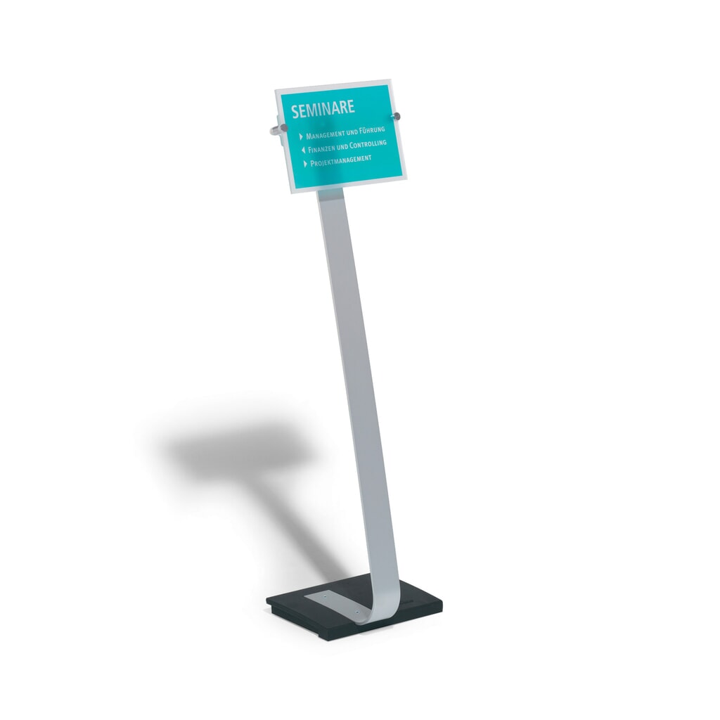 N° de l'image du produit 2 : Support au sol DURABLE Crystal Sign avec tableau en verre acrylique, DIN A4